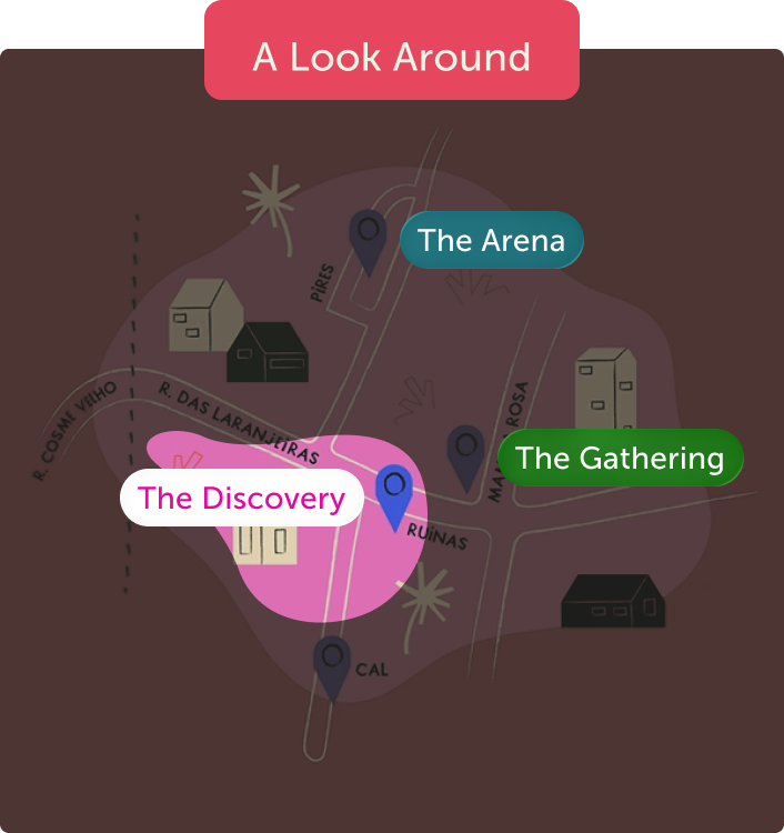 Neighbourhood map highlighting The Discovery