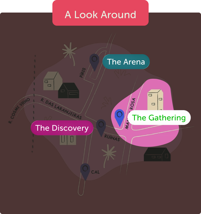 Neighbourhood map highlighting The Gathering